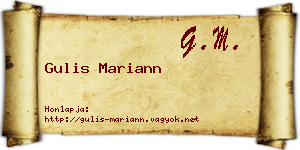 Gulis Mariann névjegykártya